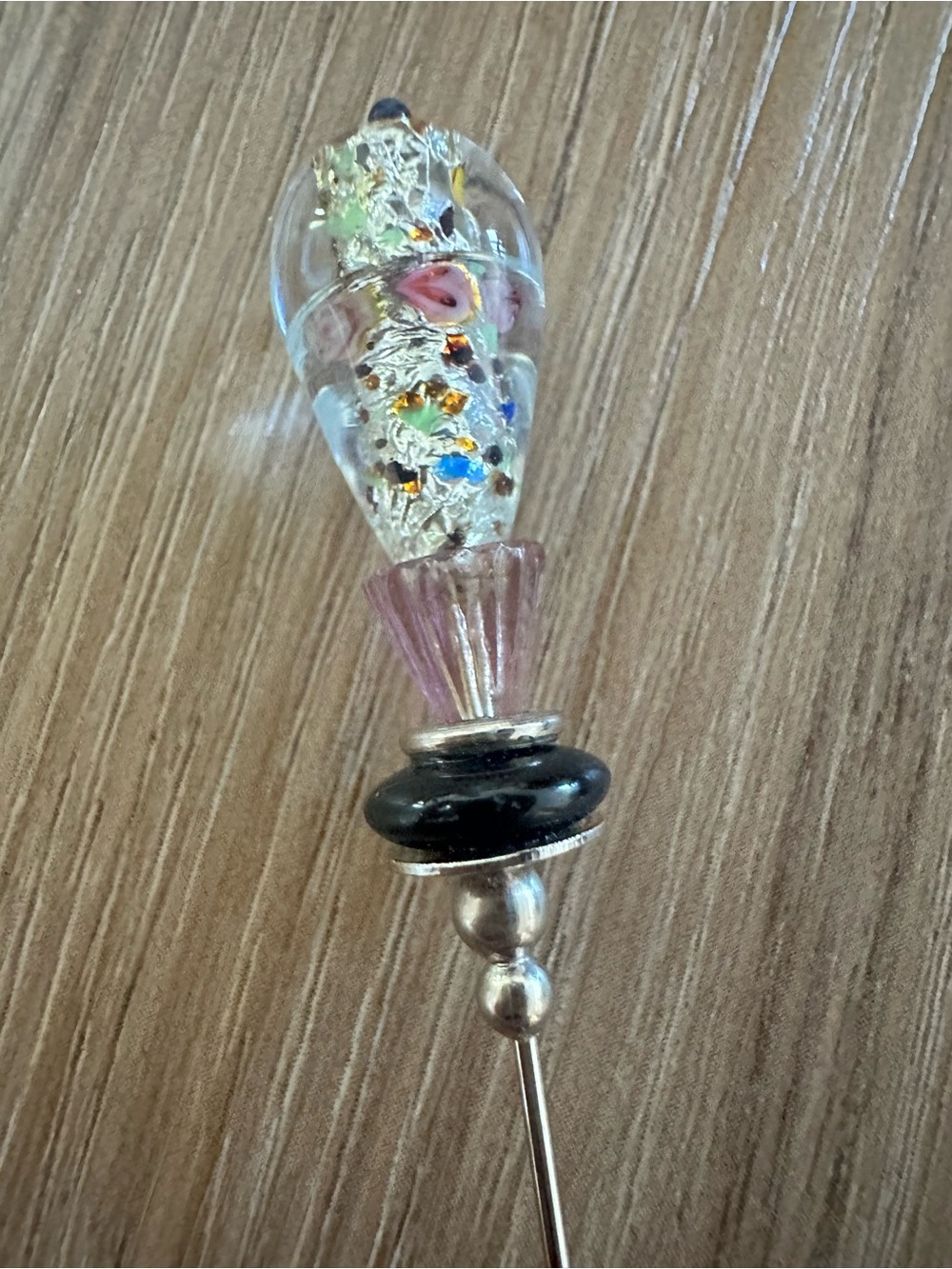 Artisan Glass Beaded Stick Pin/Hat Pin